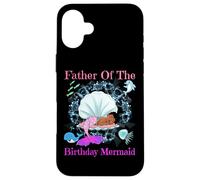 Père de l'anniversaire Sirène Noir Papa Hommes Sirènes Fête Coque pour iPhone 16 Plus