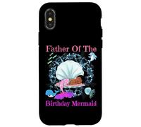 Père de l'anniversaire Sirène Noir Papa Hommes Sirènes Fête Coque pour iPhone X/XS