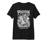 Père de pêche drôle, Poséidon, Dieu du pêcheur de Bar T-Shirt Haut de Gamme