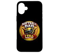 Père de Softball drôle, Je crie Parce Que Je m'en Soucie, Fille, père, Plaisir Coque pour iPhone 16 Plus