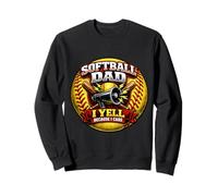 Père de Softball drôle, Je crie Parce Que Je m'en Soucie, Fille, père, Plaisir Sweatshirt