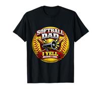 Père de Softball drôle, Je crie Parce Que Je m'en Soucie, Fille, père, Plaisir T-Shirt