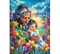 Père et Enfant dans Le Jardin 500 Pièces Puzzle Créatif en Carton Anti-Déchirure Contes de fées fantastiques d'animaux Sauvages Difficulté Moyenne Activité Manuelle Loisir Créatif Cadeau Fête des Mè