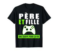 père et fille geek papa gamer gaming duo fête des pères T-Shirt