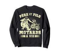 Père et Fils Motards à Vie Idée Cadeau Duo Père Fils Motard Sweatshirt