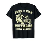 Père et Fils Motards à Vie Idée Cadeau Duo Père Fils Motard T-Shirt