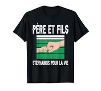 père et fils papa supporter stéphanois saint étienne T-Shirt