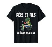père et fils ping pong dinosaure papa pongiste duo assorti T-Shirt
