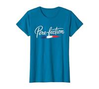 Père-Fection Cadeau Papa Humour Fête des Pères T-Shirt, Femme, Saphir, XS