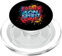 Père fils esprit une famille chrétienne foi unité éclaboussure PopSockets PopGrip pour MagSafe