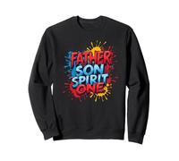 Père fils esprit une famille chrétienne foi unité éclaboussure Sweatshirt