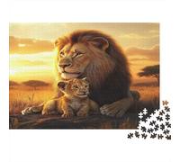 Père Lion Casse-tête 1000 Pièces avec Clic Parfait, Puzzle d'art énigme De Compétence Logique pour Une Activité Zen, Puzzle Cadeau d'anniversaire 38x26cm/1000pcs