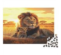 Père Lion Puzzle 1000 Pièces avec Assemblage Fluide, Puzzle Adulte Impossible Difficile Très Difficile Défiante pour Une Activité en Famille, Cadeau De Retraite 38x26cm/1000pcs