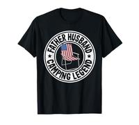 Père Mari Camping légende père Drapeau américain Camping T-Shirt