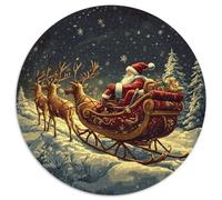 Père Noël 1000 Pièce Jigsaw Puzzles Jeux Éduchatifs Créatif Puzzle Rond Défi Couleur pour Adultes Et Enfants 1000pcs (67.5x67.5cm)