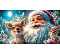 Père Noël 1000 pièces Jeu de Puzzle Papier recyclé Défi de Jeu éducatif Idée Cadeau Parfaite pour Adultes et Enfants de 12 Ans et Plus 38x26cm/1000pcs