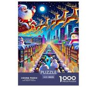 Père Noël 1000 Pièces Puzzle Adultes Et Enfants Christmas Theme Décoration D Intérieur Jeu De Créatif Classiques pour Créatif 38x26cm/1000pcs
