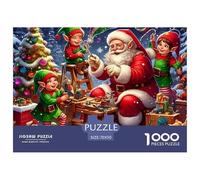 Père Noël 1000 Pièces Puzzle Adultes Puzzles Christmas Theme Classiques Cadeau Jeu De Créatif Jouets De Jeu Stimulants 70x50cm/1000pcs