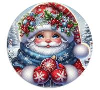 Père Noël 1000 Pièces Puzzle Circulaire 3D Haute définition Puzzles Classiques Jeu Cadeau Unique Difficile Impossiblepour Adultes Cadeaux 1000pcs (67.5x67.5cm)