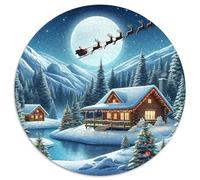 Père Noël 1000 Pièces Puzzle pour Adultes Et Enfan Christmas Holiday Puzzle Rond Décompression Créative Jeu Cadeau Unique 1000pcs (67.5x67.5cm)