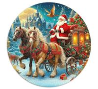 Père Noël 1000 Pièces Puzzle pour Adultes Et Enfan Christmas Holiday Puzzle Rond Décoration Moderne Jeu Cadeau Unique 1000pcs (67.5x67.5cm)