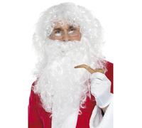 Père Noël 4 Pièce Instantané Déguisement Kit Barbe Perruque Lunettes Tube