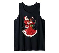 Père Noël Afro-américain Dansant avec Mme Claus pour Noël Débardeur