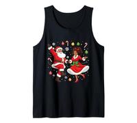 Père Noël Afro-américain Dansant avec Mme Claus pour Noël Débardeur