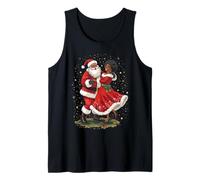 Père Noël Afro-américain Dansant avec Mme Claus pour Noël Débardeur
