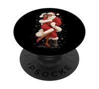 Père Noël Afro-américain Dansant avec Mme Claus pour Noël PopSockets PopGrip Adhésif