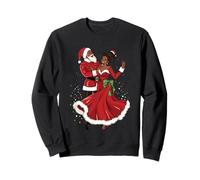 Père Noël Afro-américain Dansant avec Mme Claus pour Noël Sweatshirt