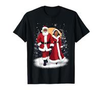 Père Noël Afro-américain Dansant avec Mme Claus pour Noël T-Shirt