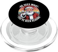 Père Noël Amusant avec Inscription « He Sees What You 've Been Reading » rétro PopSockets PopGrip pour MagSafe