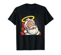 Père Noël Amusant avec Un Ange doré et Halo T-Shirt
