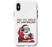 Père Noël Amusant avec Un Joueur de Noël Qui Tient ma Manette Coque pour iPhone X/XS
