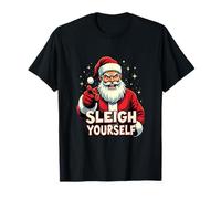 Père Noël Amusant en traîneau T-Shirt