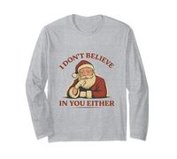 Père Noël Amusant I Don't Believe in You Either Retro Christmas Manche Longue