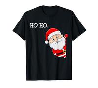 Père Noël Amusant regardant Mignon Noël Vacances Dessin animé Homme Femme T-Shirt