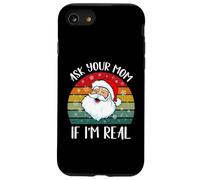 Père Noël Amusant rétro Vintage Demande à Votre Maman si Je suis réel Coque pour iPhone SE (2020) / 7/8