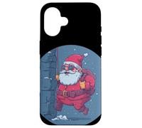 Père Noël Amusant sur Le Mur pour Les Amateurs d'escalade Coque pour iPhone 16