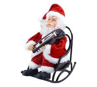 Père Noël Animé - Décorations De Noël Assis | Jouer du Violon Père Électrique - Chambre À Coucher, Vitrine D'appartement, Affichage des Célébrations Saisonnières, Vacances Tenant Un Violon, Appor