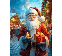 Père Noël avec des cadeaux dans la forêt enneigée 1000 Pieces Casse-tête Adulte En Carton Sans Déformation Conte de fées d'accompagnement magique Très Difficile Haute Difficulté Anti-Stress Décoration