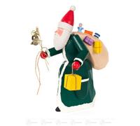 Père Noël Avec Des Cadeaux Et Des Cloches, Sculpté BxHxT 8cmx18,5cmx10,5cm