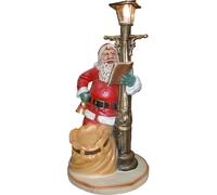 Père Noël avec hotte et lanterne, illumination électrique 130cm de haut - polyrésine - réduit - pour l'extérieur
