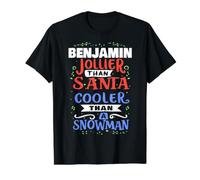 Père Noël avec Inscription Humoristique Benjamin T-Shirt Graphique avec Valeur