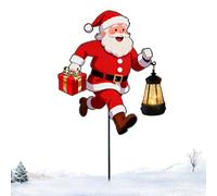 Père Noël avec lanterne Décorations de bonhomme de neige de Noël - Nombreuses utilisations des poteaux de jardin de Noël | Panneaux lumineux à LED pour jardin, pelouse, allée, vacances en plein air