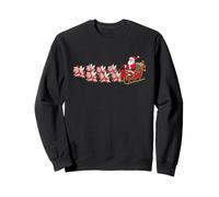 Père Noël avec traîneau et cochons Volants avec Ailes de Noël Sweatshirt