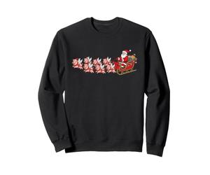 Père Noël avec traîneau et cochons Volants avec Ailes de Noël Sweatshirt