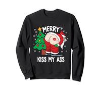 Père Noël avec un baiser sur son cul drôle Sweatshirt