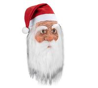 Père Noël - Barbe en latex complet | Accessoire de vacances pour célébration, performance sur scène, cosplay, fête de défilé, spectacle de théâtre, fête costumée, fête de club, festival d'hiver